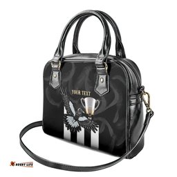 Personalised AFL Collingwood Shoulder Handbag Magpies Premiers 2023 With Trophy Proud