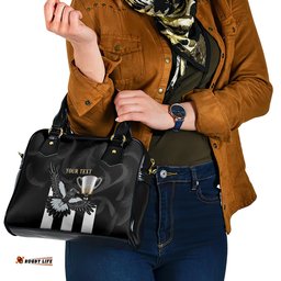 Personalised AFL Collingwood Shoulder Handbag Magpies Premiers 2023 With Trophy Proud