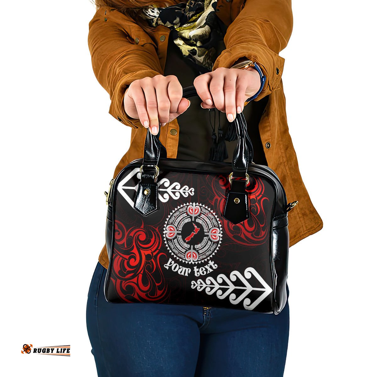 New Zealand Waitangi Day Personalised Shoulder Handbag Aotearoa Te Ra O Waitangi With Maori Tattoo
