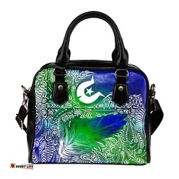 Torres Strait Islander Shoulder Handbag - Feather Torres Aether
