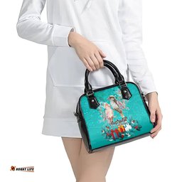 Kookaburra and Cockatoo Shoulder Handbag Australia Merry Christmas Aboriginal Teal Style