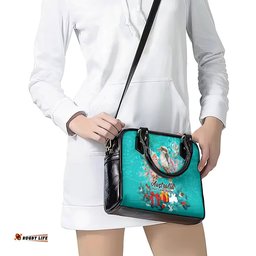 Kookaburra and Cockatoo Shoulder Handbag Australia Merry Christmas Aboriginal Teal Style