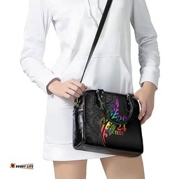 Personalised New Zealand Wellington Pride Shoulder Handbag Maori Fern with Pride Flag 2024