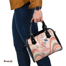 Australia Hippie Christmas Shoulder Handbag Cockatoo Kookaburra with Wattle Pink Peach Style