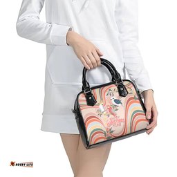 Australia Hippie Christmas Shoulder Handbag Cockatoo Kookaburra with Wattle Pink Peach Style