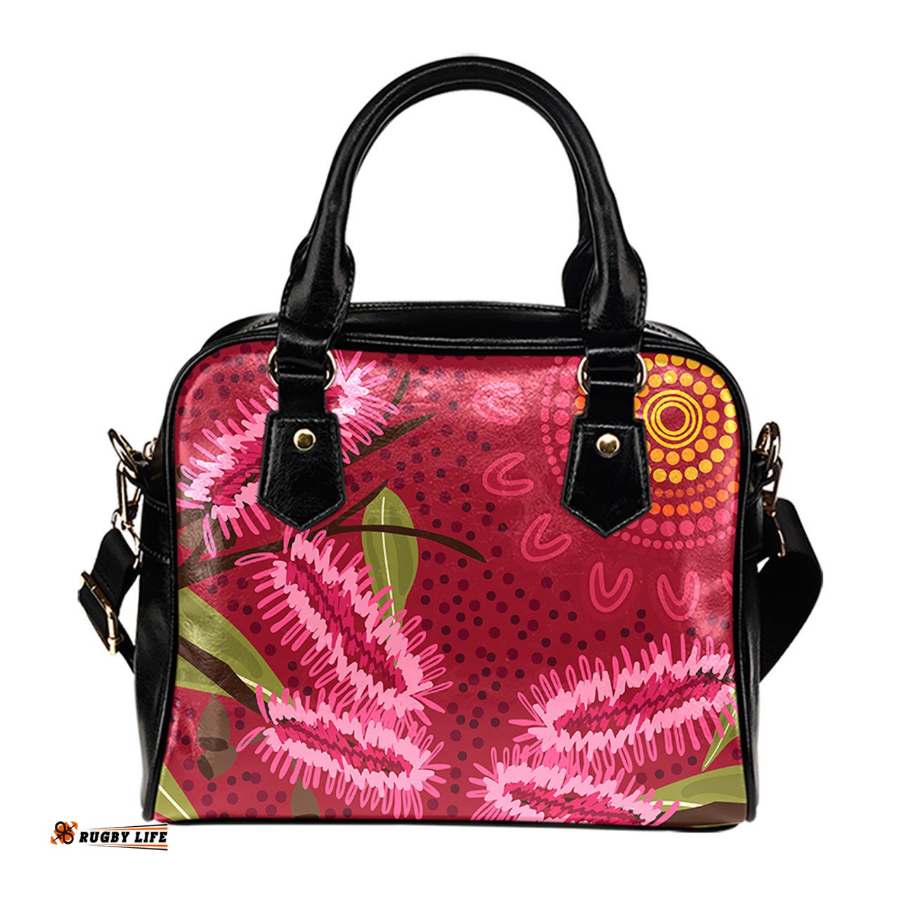 Indigenous Australian Aboriginal Blossom Of The Bushland Shoulder Handbag