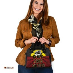 Shoulder Handbag, Aboriginal Black Lives Matter Sun Dot Painting