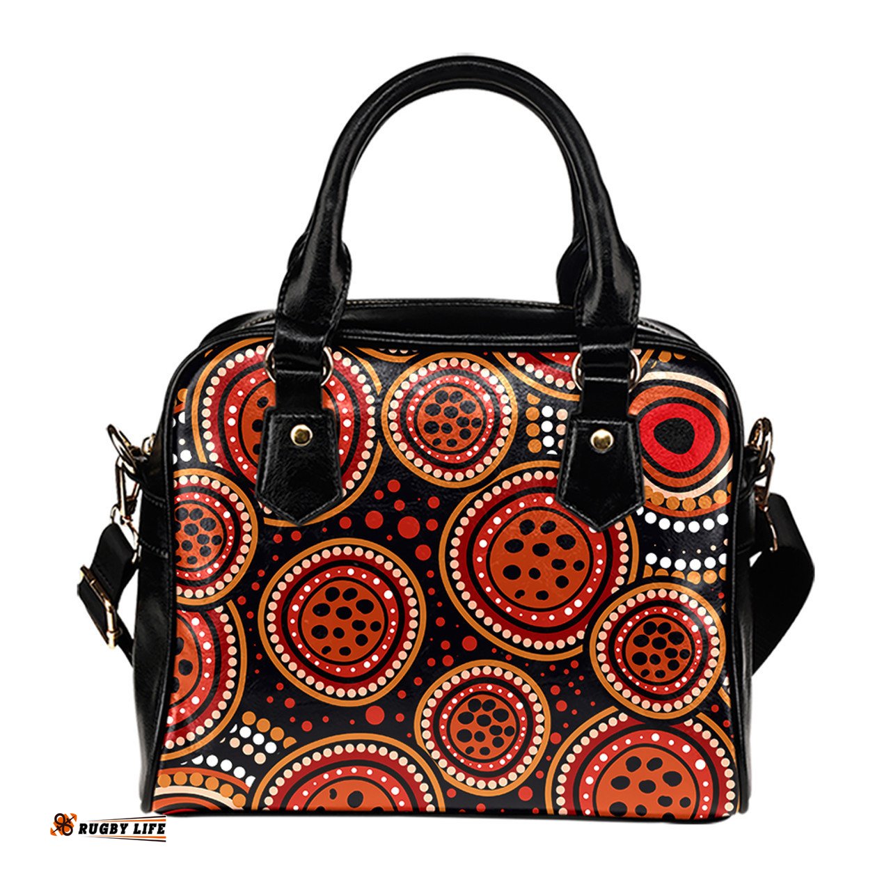 Indigenous Australian Aboriginal Background Featuring Indigenous Dot Art Shoulder Handbag