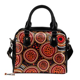 Indigenous Australian Aboriginal Background Featuring Indigenous Dot Art Shoulder Handbag