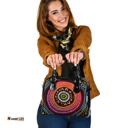 Indigenous Australian Aboriginal Aboriginal Showcasing Dot Art Design Shoulder Handbag