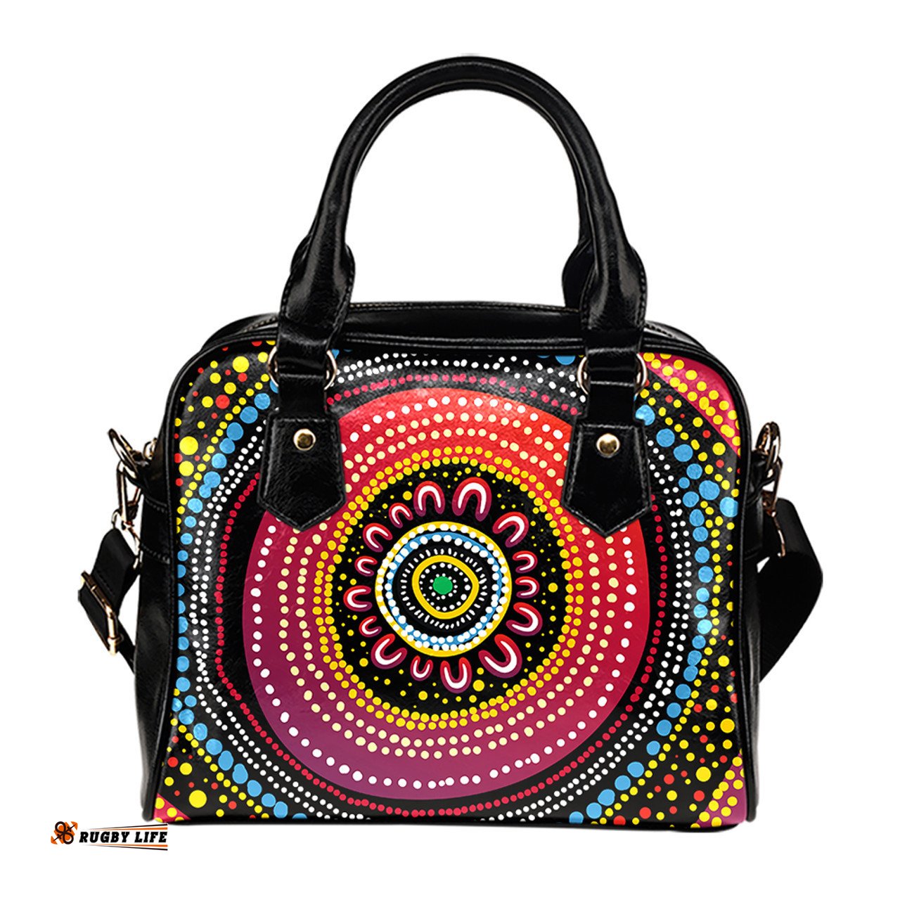 Indigenous Australian Aboriginal Aboriginal Showcasing Dot Art Design Shoulder Handbag