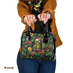 Meri Kirihimete Kakapo Shoulder Handbag New Zealand Christmas with Tropical Vibe