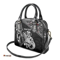 Personalised New Zealand Potae Pango Cricket Shoulder Handbag Special Maori Hei Tiki Tribal Tattoo