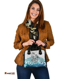 Maori Manaia The Blue Sea Shoulder Handbag, White