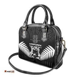 New Zealand Silver Fern Rugby Shoulder Handbag Haka Dance With Aotearoa Maori Pattern