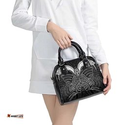Kia Kaha Te Reo Maori Shoulder Handbag Aotearoa Hei Tiki With Hongi