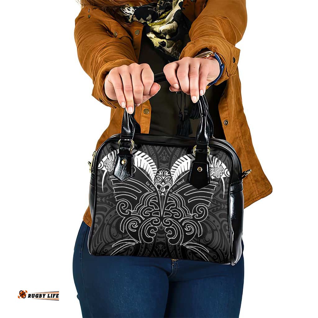 Kia Kaha Te Reo Maori Shoulder Handbag Aotearoa Hei Tiki With Hongi