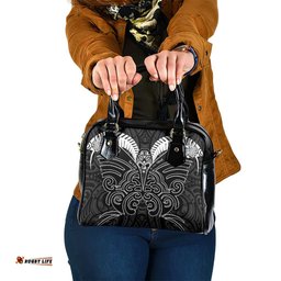 Kia Kaha Te Reo Maori Shoulder Handbag Aotearoa Hei Tiki With Hongi