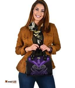 Maori Manaia New Zealand Shoulder Handbag Purple