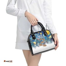 New Zealand Christmas Shoulder Handbag Kiwis Santa Sleigh Starry Night Style
