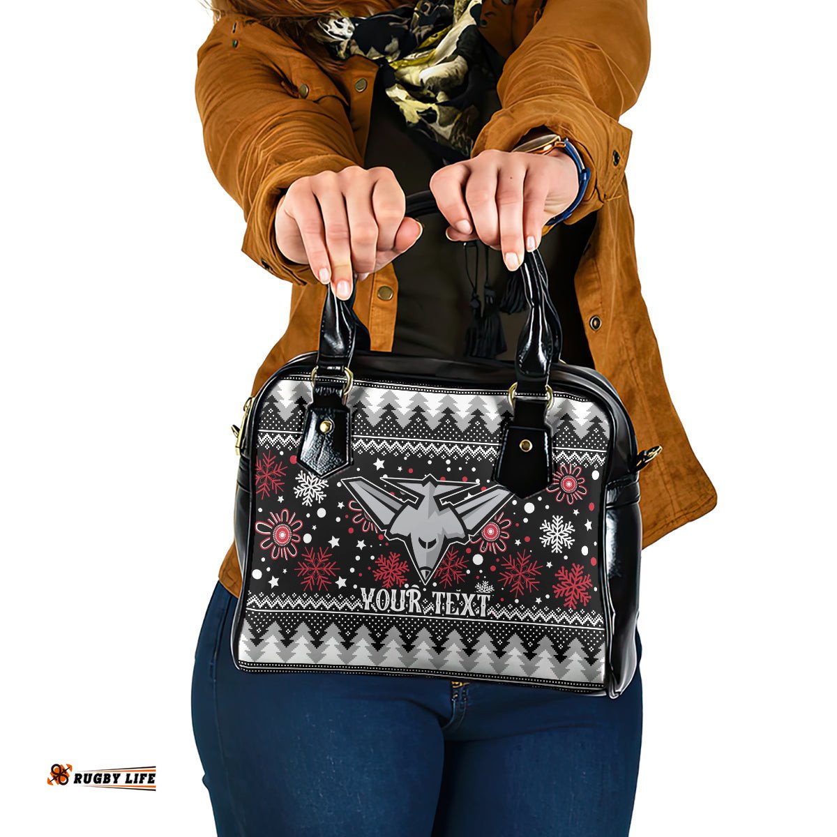 Custom Bombers Football Shoulder Handbag Christmas Vibe 2023