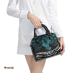 New Zealand Sulphur-crested Cockatoo Shoulder Handbag Aotearoa Maori Mix Paua Shell