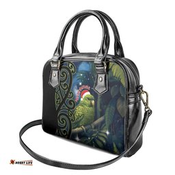 New Zealand Christmas Shoulder Handbag Cute Kakapo Meri Kirihimete Maori Koru
