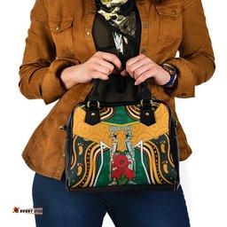 Australia Wallabies Rugby ANZAC Custom Shoulder Handbag Poppy Soldier With Aboriginal Dots Art