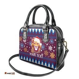 Custom Lions Football Shoulder Handbag Christmas Vibe 2023