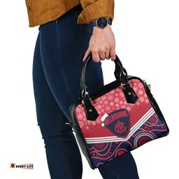 Custom Melbourne Football Christmas Shoulder Handbag Merry Xmas 2023 Mix Aboriginal Art