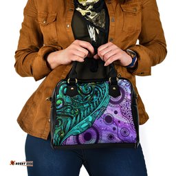 New Zealand Paua Shell With Australia Opal Unique Combine Shoulder Handbag