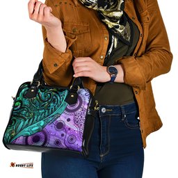 New Zealand Paua Shell With Australia Opal Unique Combine Shoulder Handbag