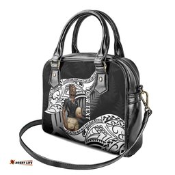 Custom New Zealand Silver Fern Rugby Shoulder Handbag 2024 Aotearoa Maori Mascot Go All Black