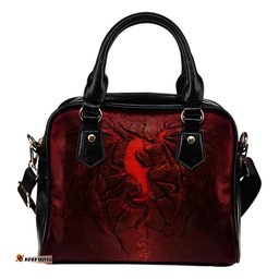 Wales Shoulder Handbag, Welsh Dragon Lava