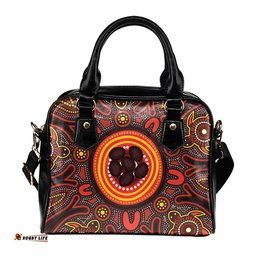 Indigenous Australian Aboriginal Circle Of Growth Shoulder Handbag