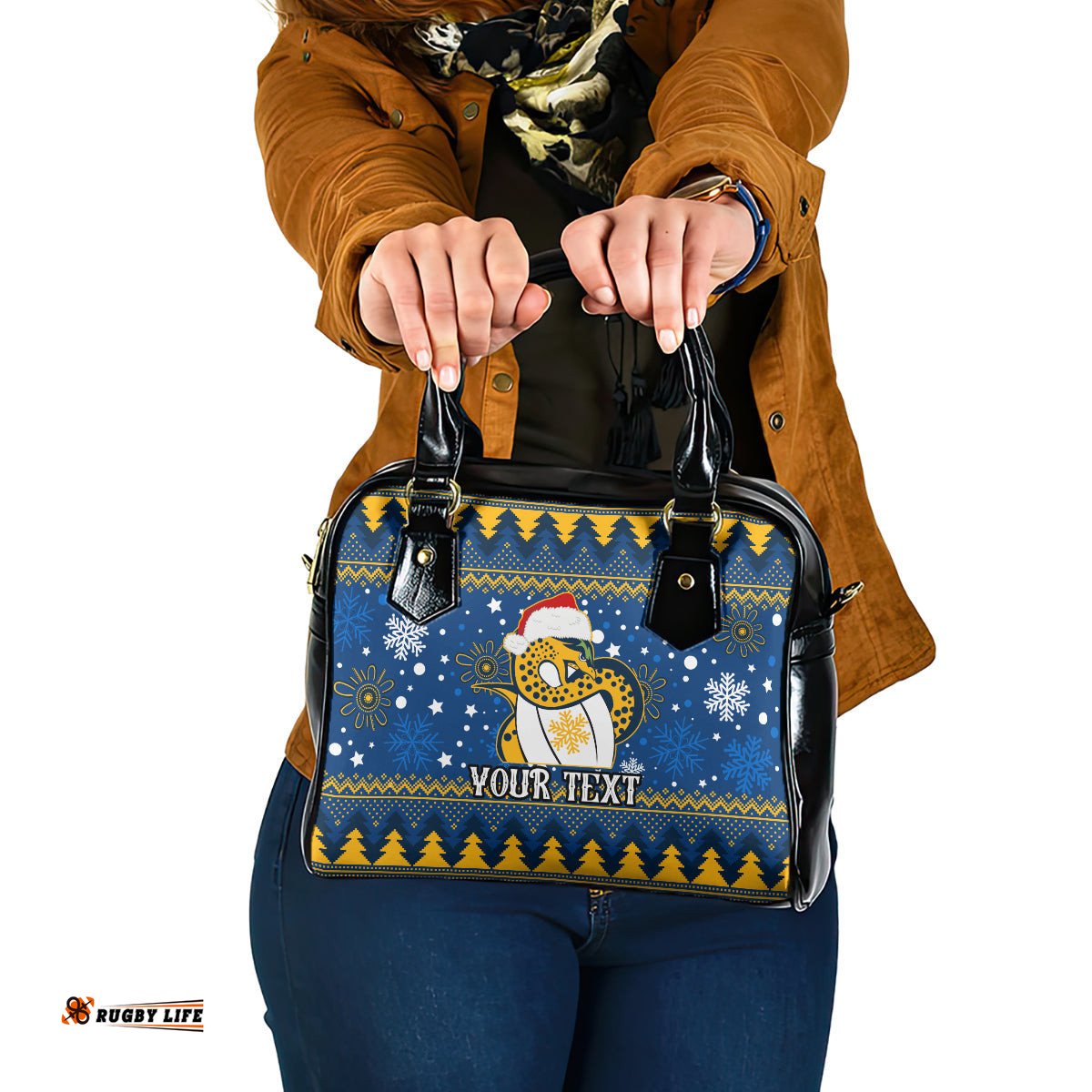 Custom Eels Rugby Shoulder Handbag Chirstmas Vibe 2023
