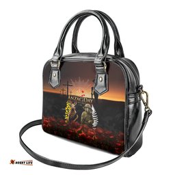 New Zealand and Australia ANZAC Day Shoulder Handbag Kiwi Bird and Kangaroo Soldier