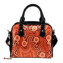 Indigenous Australian Aboriginal Aboriginal Journey Symbols Of The Desert Dreaming Shoulder Handbag