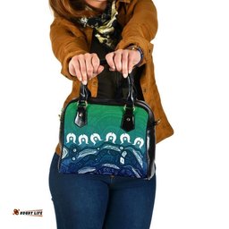Custom Torres Strait Islands Shoulder Handbag - Blue