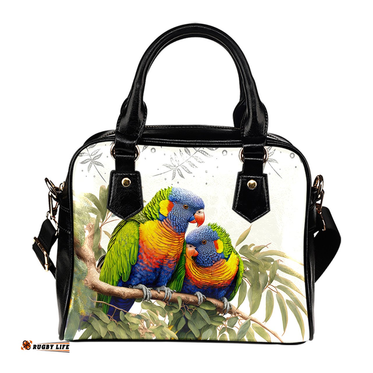Indigenous Australian Aboriginal Australia Rainbow Lorikeets Birds Art Inspired Shoulder Handbag
