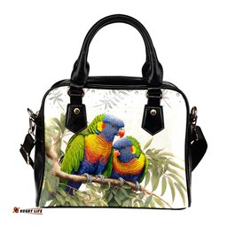 Indigenous Australian Aboriginal Australia Rainbow Lorikeets Birds Art Inspired Shoulder Handbag