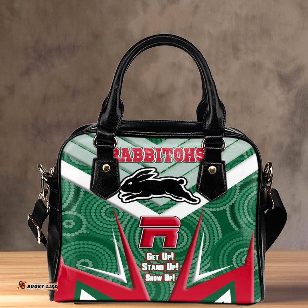 Vibe Hoodie Shoulder Handbag - South Sydney Rabbitohs Naidoc 2022 Sporty Style Shoulder Handbag