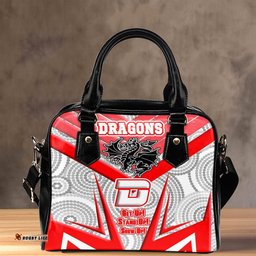 Vibe Hoodie Shoulder Handbag - St. George Illawarra Dragonss Naidoc 2022 Sporty Style Shoulder Handbag