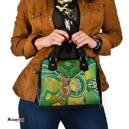 Personalised Australia Boxing Kangaroo Shoulder Handbag Aussie Indigenous Art Mix National Color