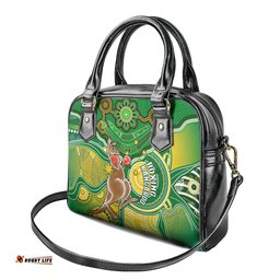 Personalised Australia Boxing Kangaroo Shoulder Handbag Aussie Indigenous Art Mix National Color
