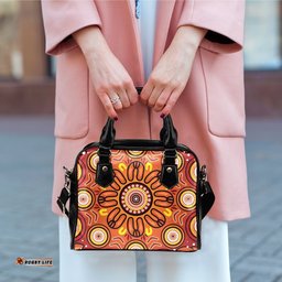 Aboriginal Shoulder Handbag - Circle Flowers Patterns VER01