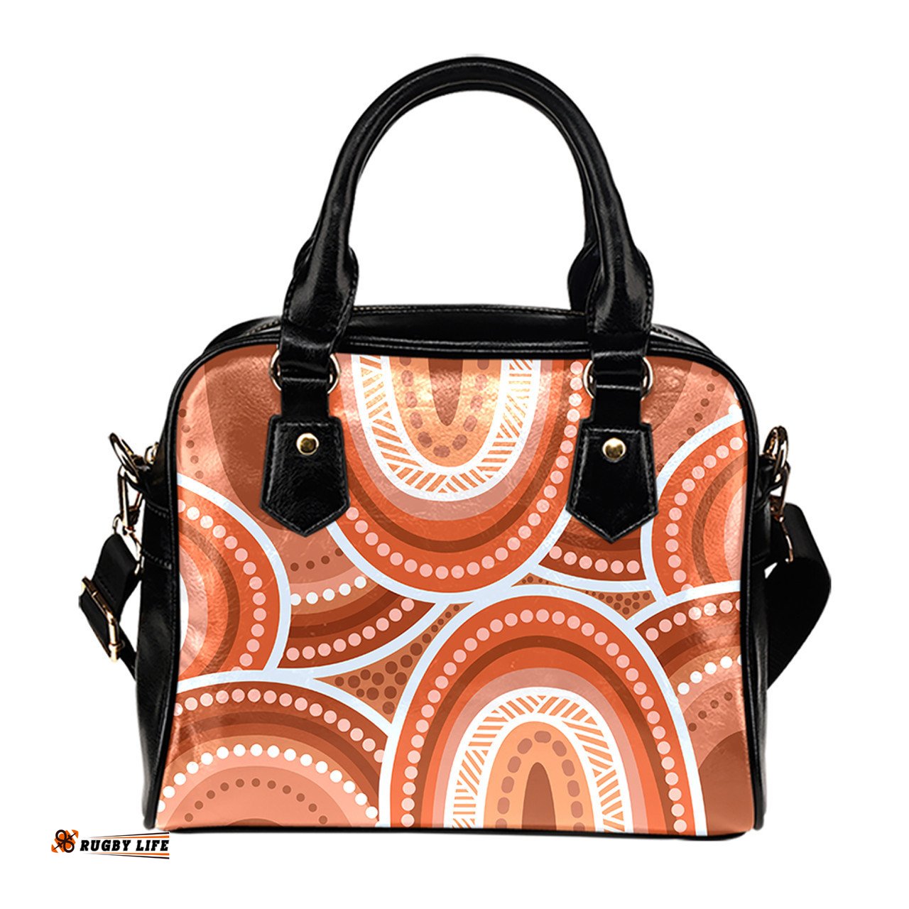 Indigenous Australian Aboriginal Outback Harmony Rings In Sandstone Connection Shoulder Handbag
