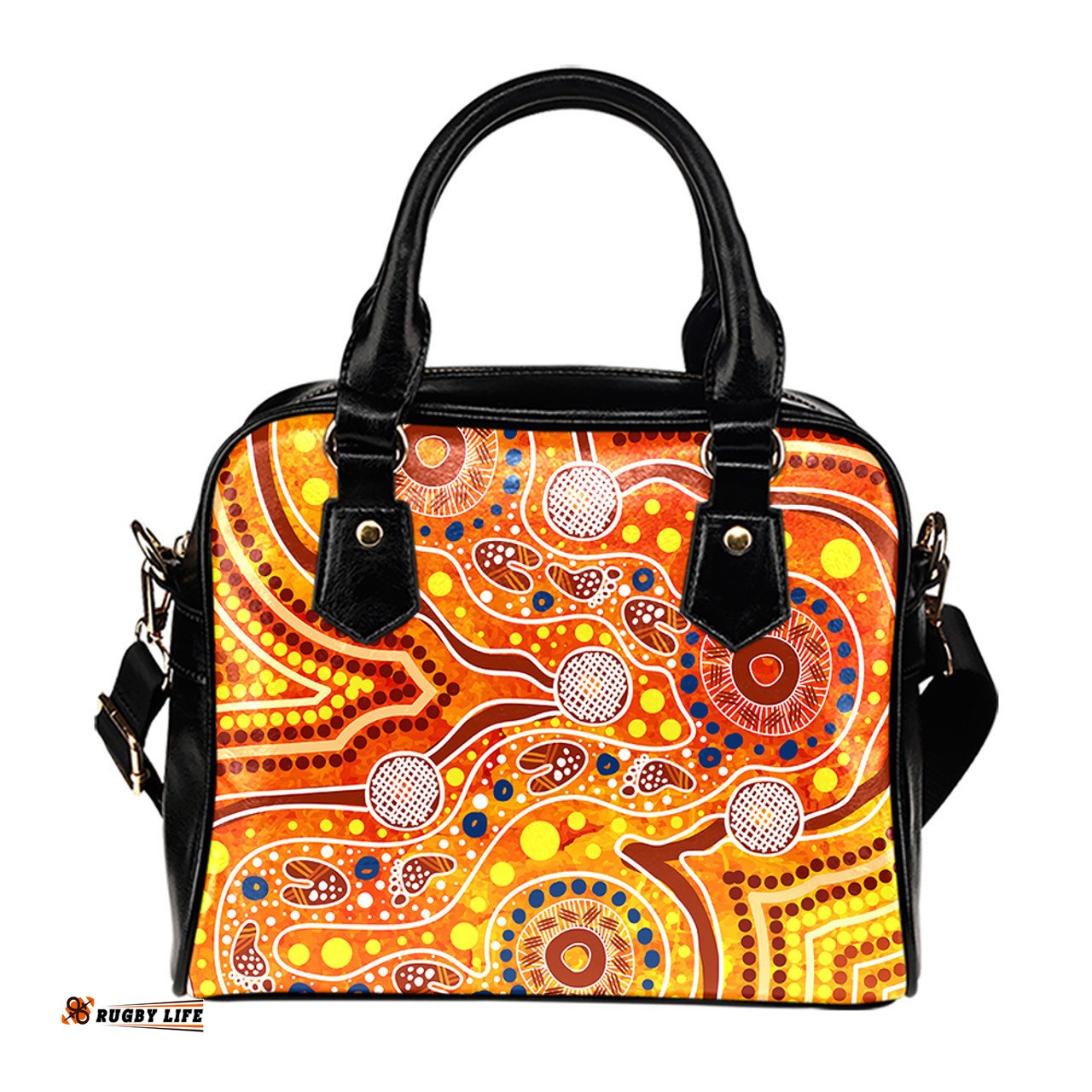 Indigenous Australian Aboriginal Sunpath Dreaming Shoulder Handbag
