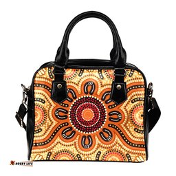 Indigenous Australian Aboriginal Sunburst Meeting Place Shoulder Handbag