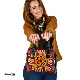 Indigenous Australian Aboriginal Sacred Sun & Ancestral Hands Shoulder Handbag